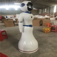 玻璃钢机器人雕塑 送餐机器人外壳雕塑 **智能机器人外壳雕塑